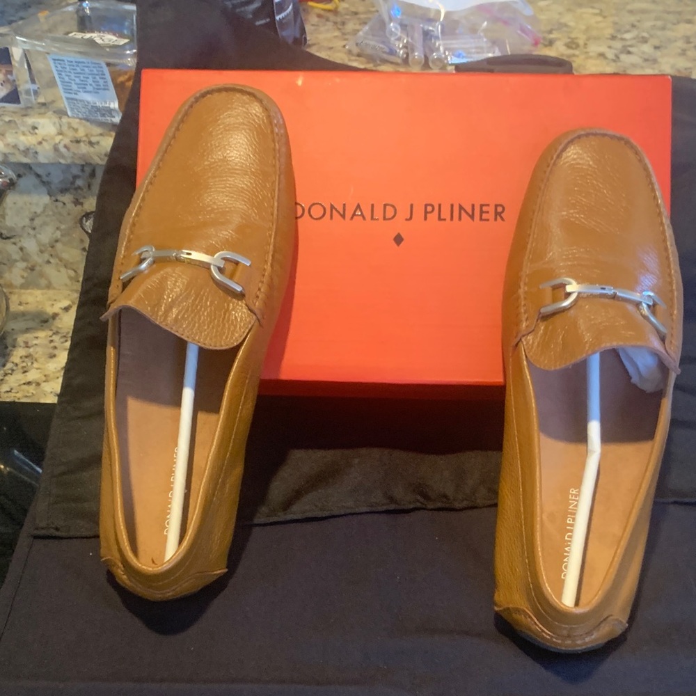Donald J. Pliner Men's Brown Leather Loafers